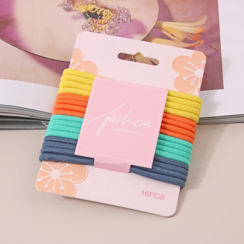 New 16-piece set of high-elastic 5.5CM diameter rubber bands Practical and versatile women's hair tie_voghion.com