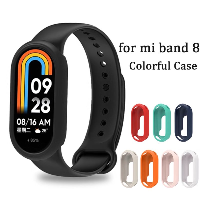 Uhrengehäuse für mi Band 8 Armband mi Band 8 Zubehör Silikon Schutzhülle Displayschutzfolie Abdeckung Armband für Xiaomi mi Band 8 NFC_voghion.com