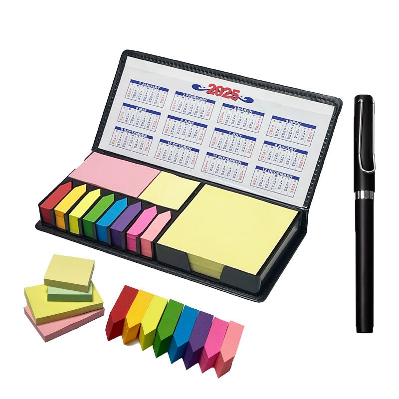 Ekskluzywny skórzany organizer na notatki z PVC z karteczkami samoprzylepnymi i kalendarzem – 1000 kartek, personalizowany organizer na biurko do użytku domowego i biznesowego_voghion.com