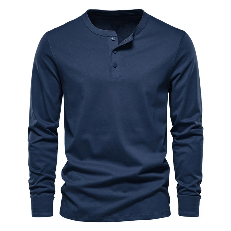 T-shirt girocollo autunno 2024, pullover ampio, maglietta casual da uomo a maniche lunghe_voghion.com