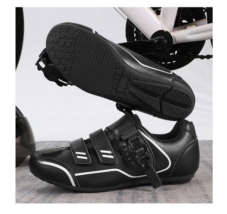 Zapatillas de ciclismo con cierre de hebilla, zapatillas de ciclismo de carretera para hombre y mujer, suelas de goma duras para bicicleta de montaña._voghion.com