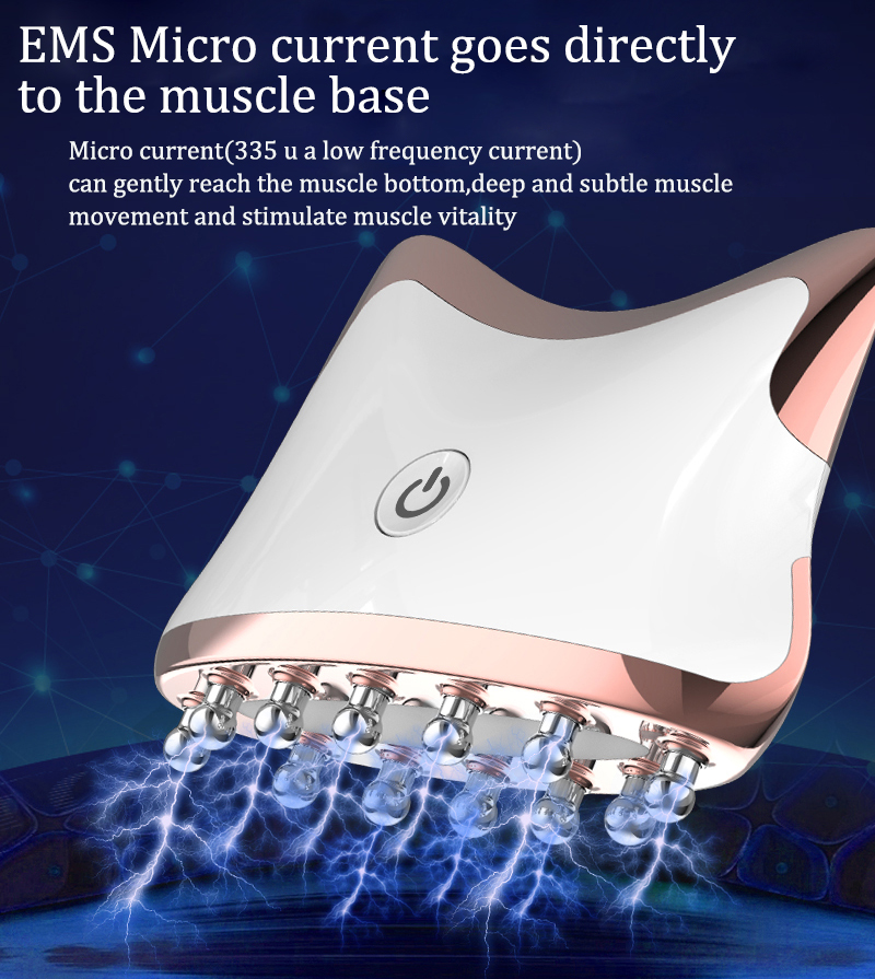 EMS Microstroom Guasha LED Licht Gezicht Hals Lichaam Lifting Anti-Rimpel Schoonheid Hoofd Ontspanning Massager Huid 70% korting_voghion.com