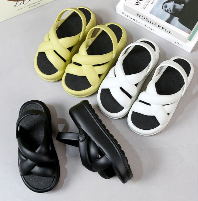 7cm dicken sohlen slip, sommer neue outdoor-mode strand tritthocker gefühl biskuit schuhe, angehoben frauen_voghion.com