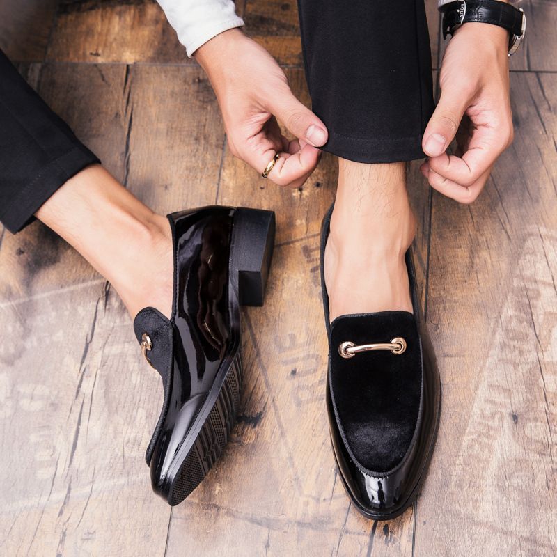 Scarpe eleganti da uomo in pelle verniciata Shadow Scarpe da sposo alla moda di lusso Scarpe da uomo di lusso in stile italiano Oxford_voghion.com