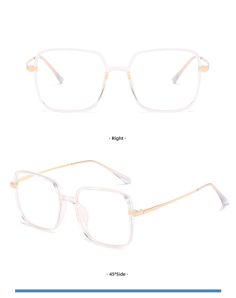 Μεταλλικά ανάμεικτα μεγάλα τετράγωνα γυαλιά με σκελετό επίπεδο καθρέφτη αντι-μπλε φως κατά της ακτινοβολίας άνδρες και γυναίκες_voghion.com