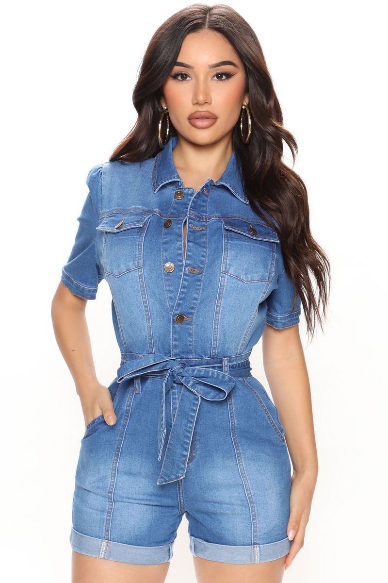 Damemote denim slimming rompers jeans_voghion.com