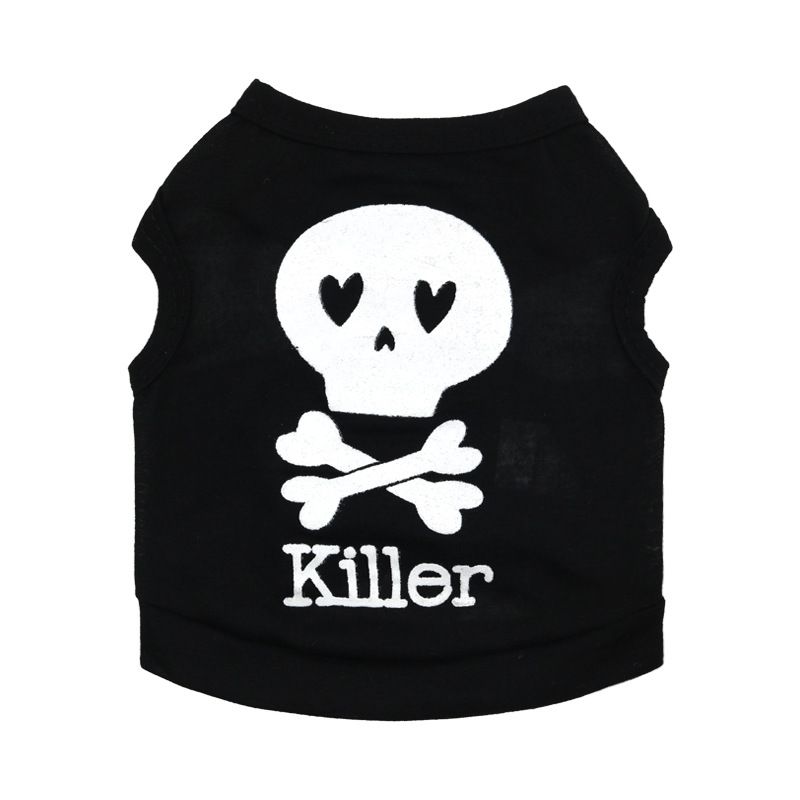Hondenkleding Halloween Multicolor Killer Skull Vest Kwaliteit Teddy Lente Zomer Outfit_voghion.com