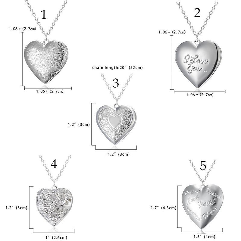 Collier pendentif amour simple peut ouvrir le cadre sculpté photos mode couple collier tempérament collier femmes_voghion.com