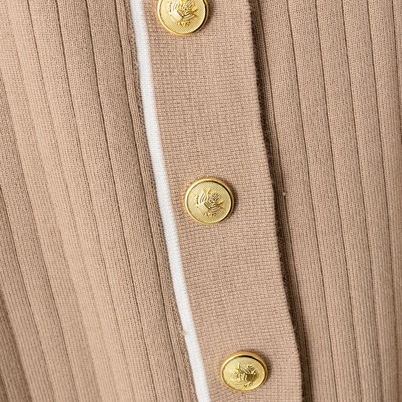 Ensemble 2 pièces en tricot surdimensionné pour femme – Cardigan boutonné sur le devant + pantalon large (noir/olive/kaki) – Ensemble en rayonne respirante pour le bureau et le salon._voghion.com