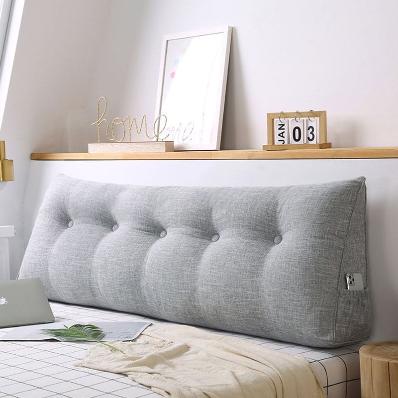 SOGA 100cm Silver Triangular Wedge Bed Pillow Headboard Backrest Bedside Tatami Cushion Home Decor_voghion.com