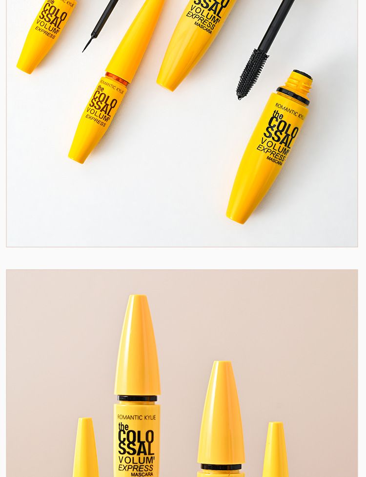 Mascara New ROMANTIC KYLIE Langanhaltender, wasserfester, lang anhaltender und nicht verschmierender dicker Mascara-Eyeliner 2IN1_voghion.com