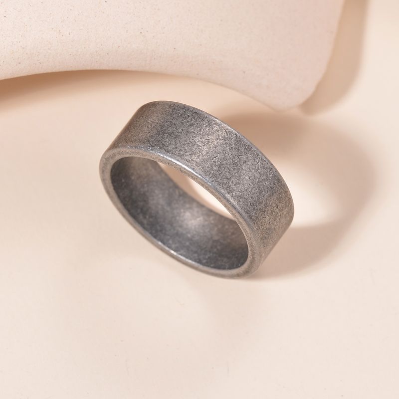 Stile moda 2025 1 pezzo Classico da uomo semplice usurato 8mm, anello in acciaio al titanio vintage_voghion.com