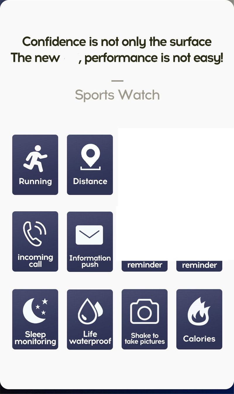 Smart Watch Nachrichtenerinnerung Musiksteuerung Kalorienentfernung Fitness Tracker Männer Smartwatch Frauen Kinder Uhren Uhr Alarm_voghion.com