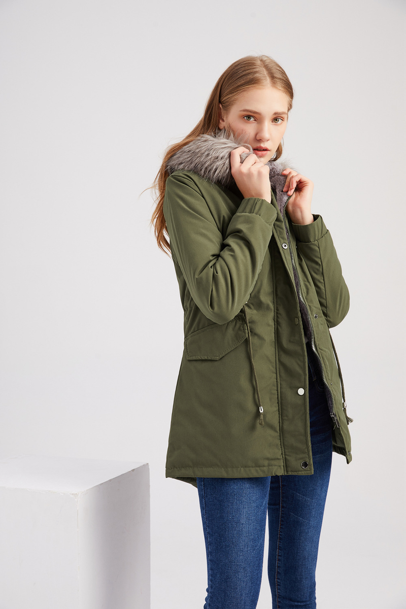 Women's parka cotton coat long hooded winter warm plus velvet coat plus cotton clothing_voghion.com