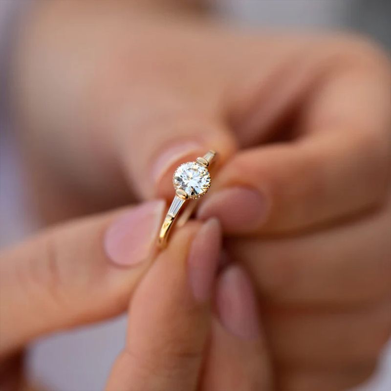Mode CANNER vergulding Klassieke dames Fijne sieraden Verlovingsringen Sterg Sier Ring met ronde zirkoon voor vrouwen_voghion.com