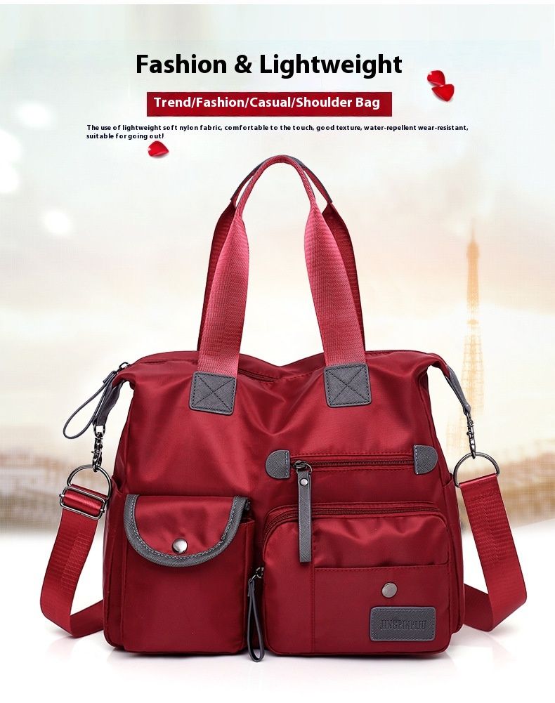 Street Women's New Nylon Mommy Motorcycle Fan Oxford Cloth Big Bag Grote tassen_voghion.com
