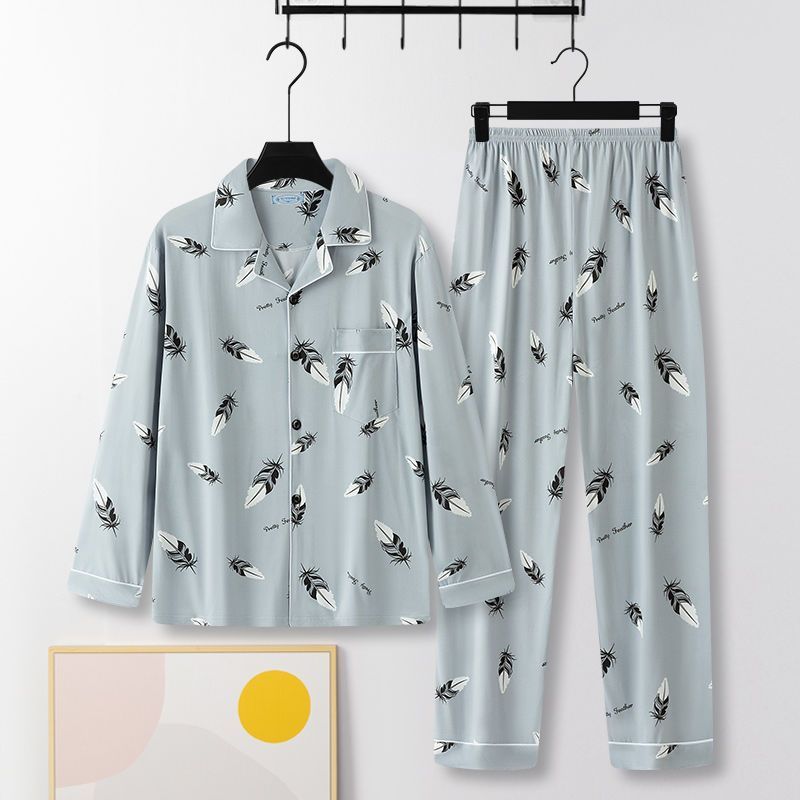 Pijamas de alta gama 100% de manga larga para primavera y otoño de 2023, nuevos trajes casuales de verano para jóvenes de mediana edad y mayores._voghion.com