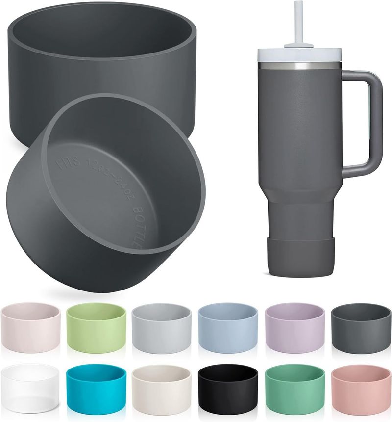 Custodia universale in silicone per bicchieri - Copertura protettiva antiscivolo per bicchieri e tazze per ghiaccio (7,5 cm, 15 colori)_voghion.com