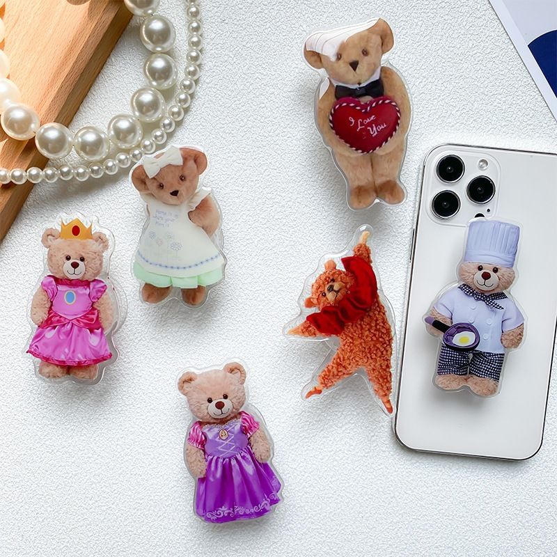 Supporto da tavolo per telefono Bear, stabile, con cuscino anti-caduta trasparente e airbag, supporto portatile per guardare programmi televisivi, semplice da usare._voghion.com