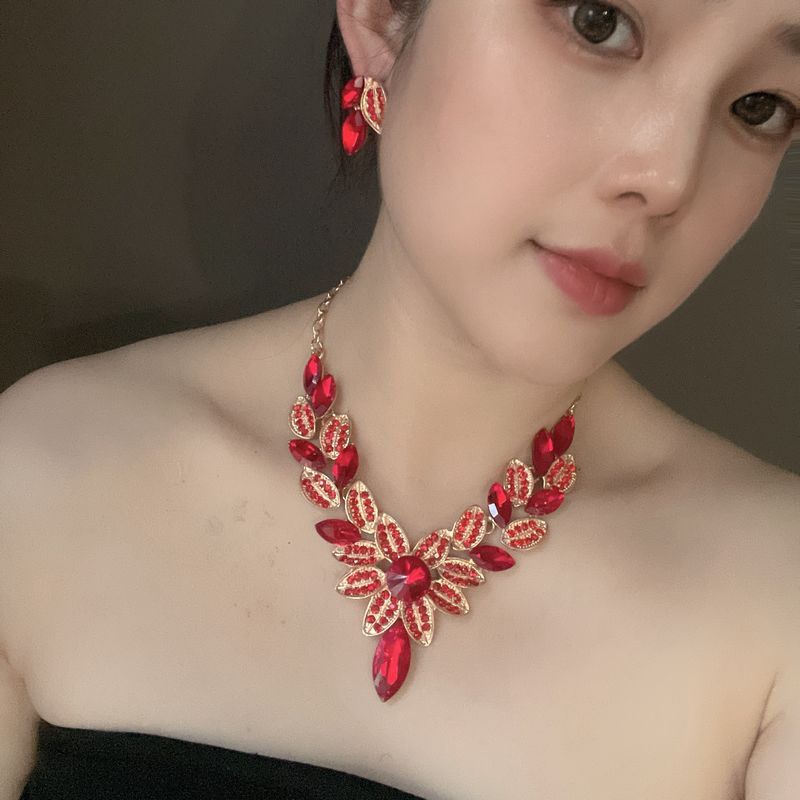 Set di collana esagerata con farfalla, grazioso, da donna, con cristalli di lusso, accessori per abiti da banchetto, clavicola_voghion.com