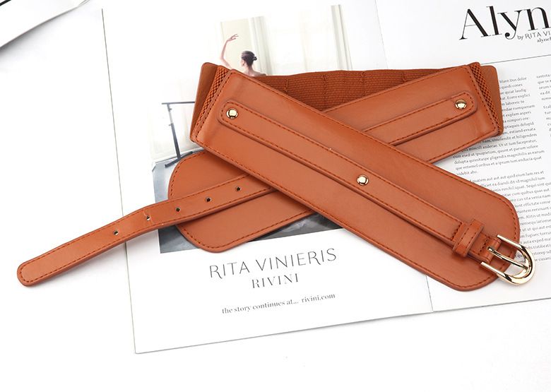 Koreanische Mode elastische Wrap breite Damen Kleid dekorative Shirt einfache Gürtel Stoff Taille Gürtel_voghion.com