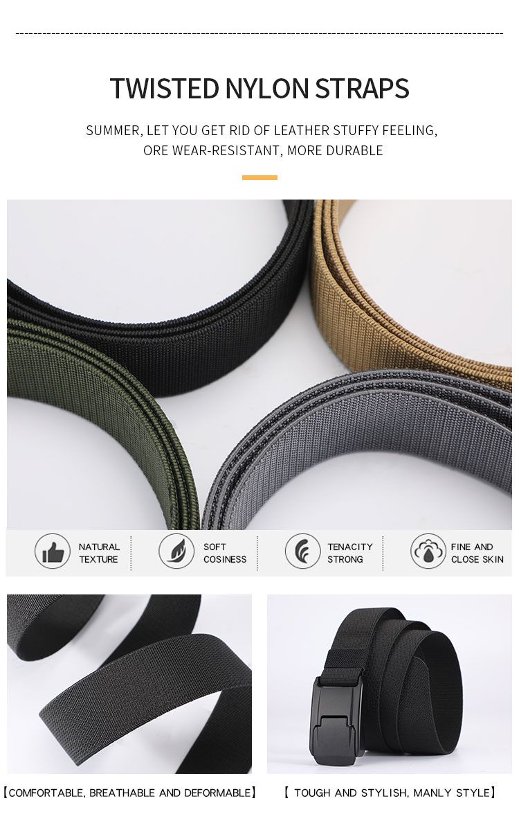HOT New Stretch For Men and Women Hard Alloy Quick Release Buckle Strong Real Nylon Unisex Elastic Overalls Work Belt_voghion.com