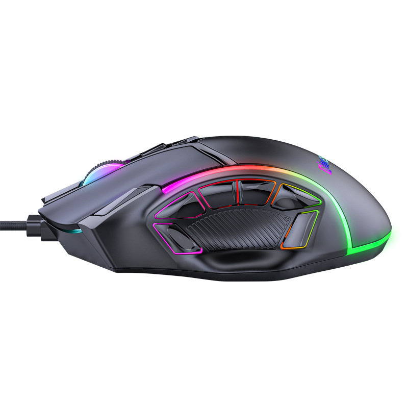 12800DPI Fre Makro RGB Gaming Maus 12 Programmierbare Tasten Spiel Maus RGB Licht Max Bis 6 Ebenen Für PC mac Gun PUBG Laptop_voghion.com