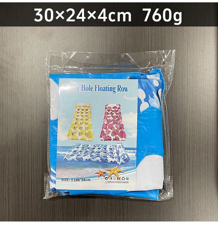 Poltrona gonfiabile a forma di foglia con cuscino cervicale e fori traspiranti - Letto galleggiante singolo per adulti (in PVC stampato ad asciugatura rapida per piscina/spiaggia)_voghion.com