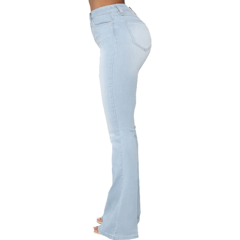 Damkläder Mode Hotsäljande Slim Fit Mångsidig Denim Stretch Bell Byxor Ny stil_voghion.com