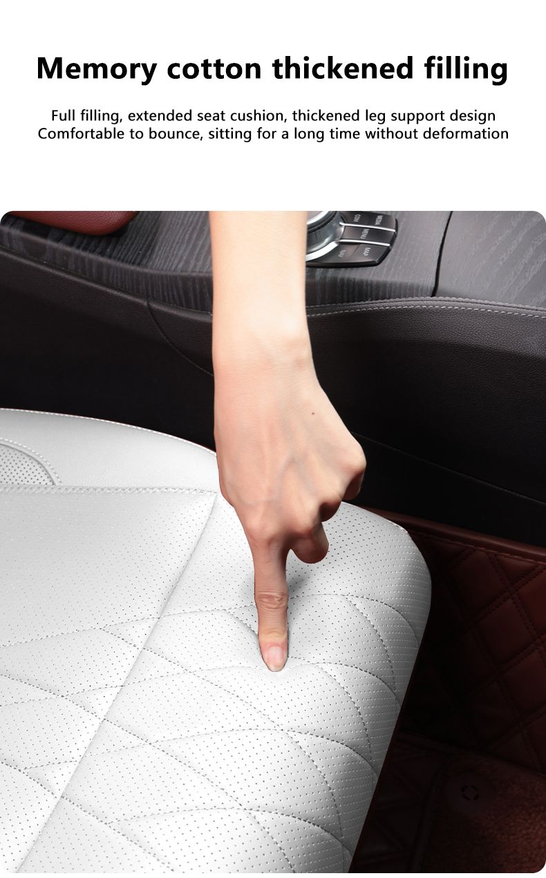 New Car Support Suede Leather All Season Universal Extended Leg For Driver Memory Foam Seat Pad_voghion.com