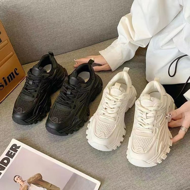 Scarpe da papà con lacci, scarpe sportive casual, scarpe singole con punta tonda e lacci, scarpe da donna all'ingrosso, stile estivo 2024_voghion.com