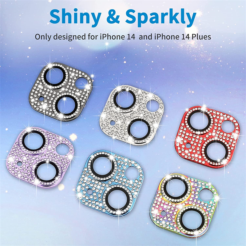 Rhinestone Diamond osłona obiektywu aparatu dla IPhone 13 14 11 Pro Max Plus 12 Mini 14Pro 13Pro IPone Promax szklany obiektyw tylna okładka_voghion.com