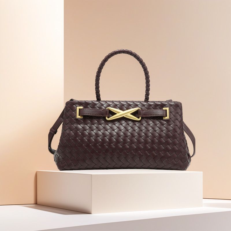 KOOSSOASIS Premium Sense Niche Handtasche, handgewebte Tragetasche mit großem Fassungsvermögen, Schultertasche mit Schleife_voghion.com