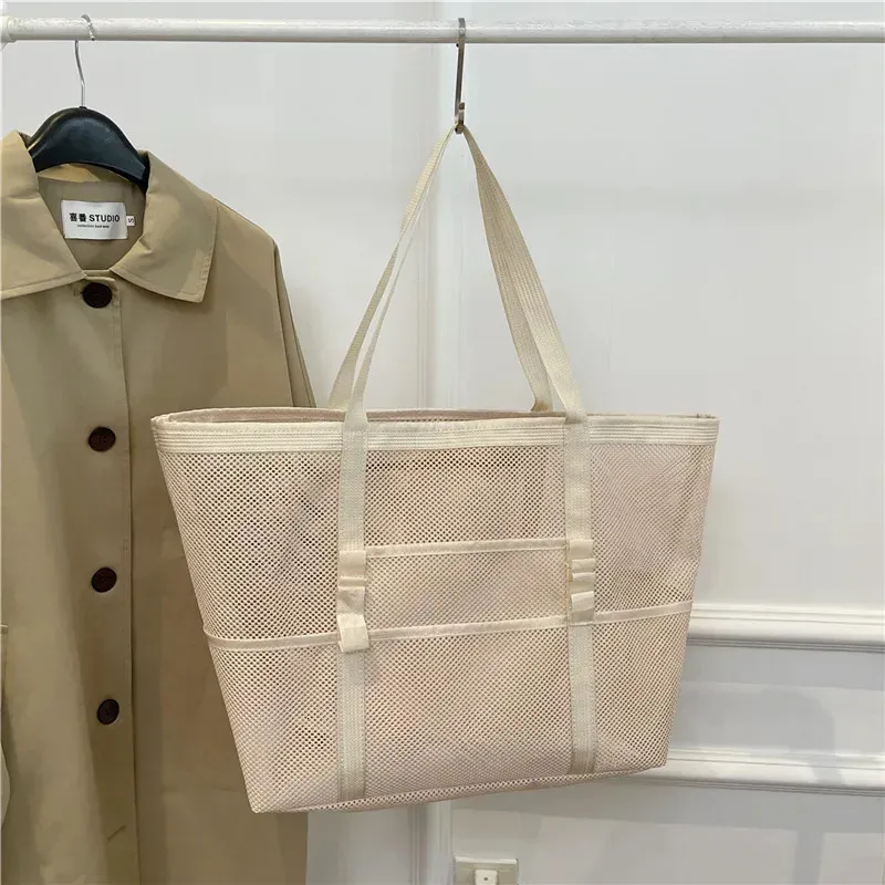 Multipocket Summer Large Towels Mesh Durable For Toys Waterproof Underwear Pocket Beach Tote Bag 250114_voghion.com