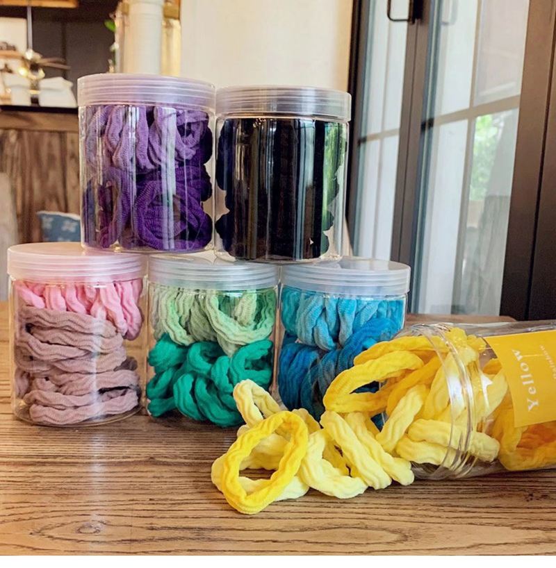 Anello per capelli coreano di alta qualità con colori sfumati e infilati, elastico, senza cuciture, spesso, non danneggia la testa dell'elastico per capelli_voghion.com