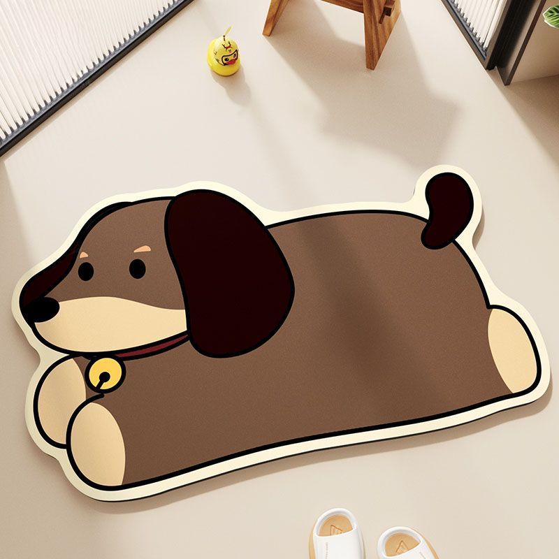 Tappetino antiscivolo per ingresso WC assorbente ad asciugatura rapida per bagno, resistente allo sporco, con cartoni animati_voghion.com