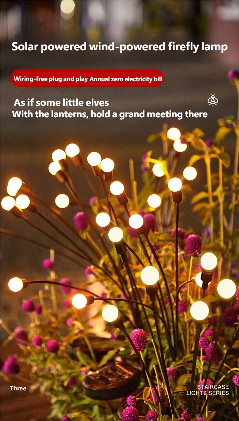 Neue solarbetriebene Glühwürmchenlampe für Gärten und Terrassen mit wasserdichten LED-Perlen_voghion.com