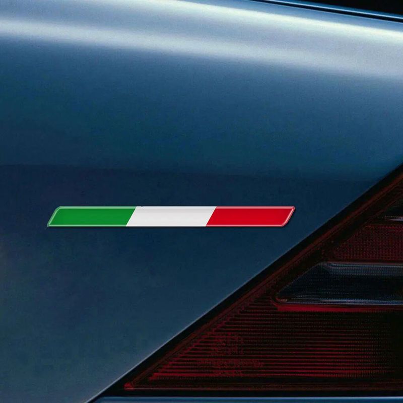 2x Adesivo decorativo epóxi com bandeira tricolor italiana, decalques 3D para tanque de motocicleta, capa com forte aderência, decalques universais para carro_voghion.com