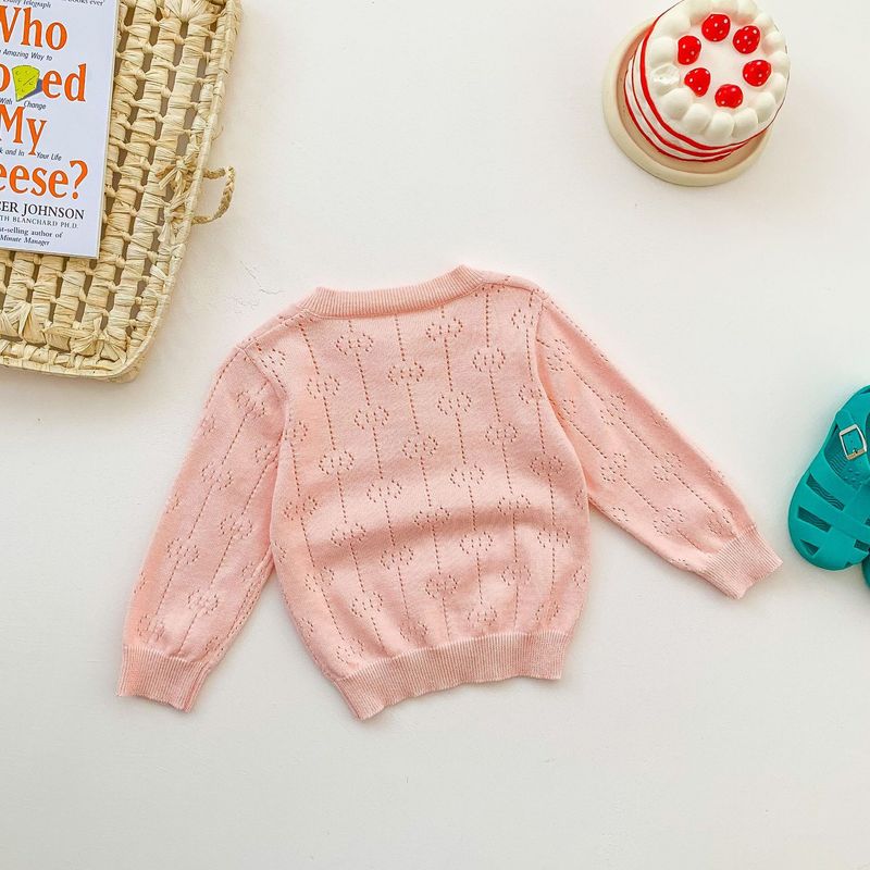 2024 Spring/Summer New Sweet Princess Solid Cardigan Sunscreen Air Conditioning Shirt Long sleeved Knitted Hollow Coat 3_voghion.com
