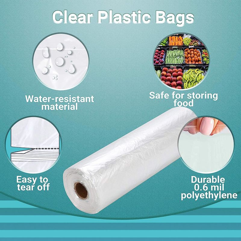 Pack of 2000 Food Utility Bags on Rolls 6.5 x 8. Twist Ties. 0.6 mil LLDPE Flat Bags 6 1/2 x 8. Plastic Bags on Roll for Storing and Transporting. Ide_voghion.com
