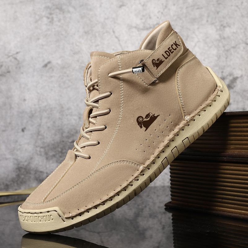 Handgenähte Martin Spring High-Top Herrenschuhe Neue lässige Stiefeletten_voghion.com