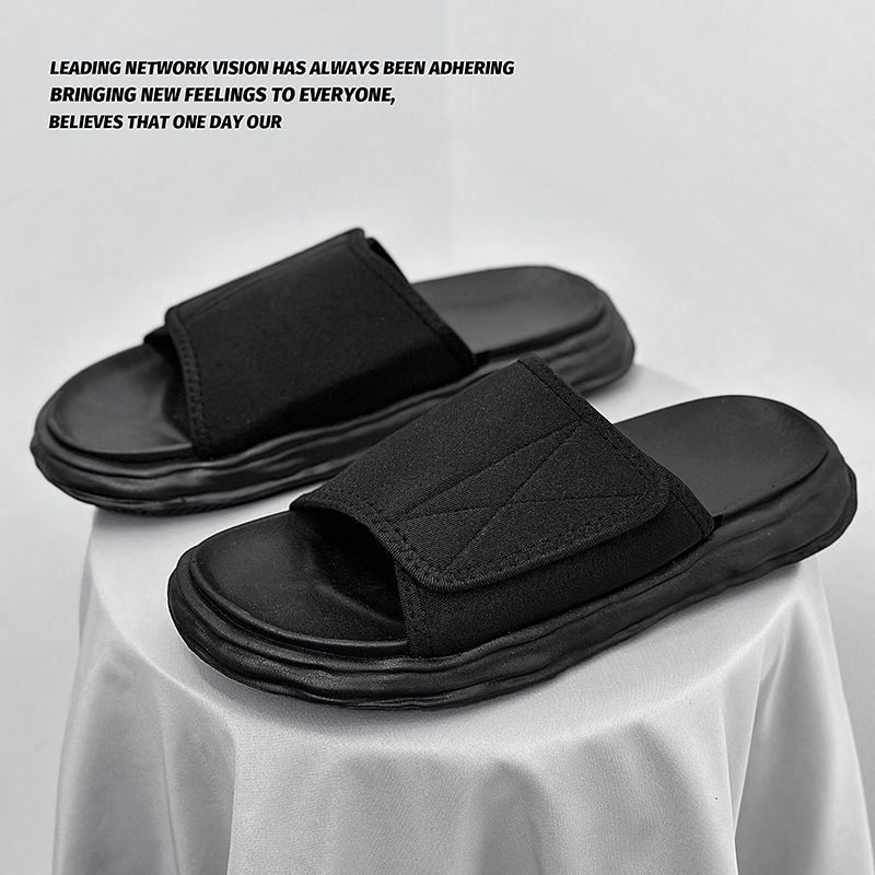 Unschlagbare Qualität 2025 Neue Sommeroberbekleidung Trendy One Line Drag Velcro Hausschuhe für Männer und Männer, rutschfeste Jugendstrandsandalen_voghion.com