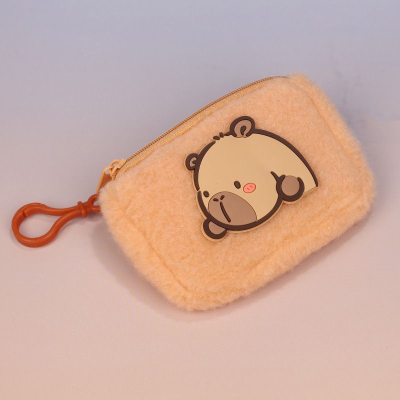 Porta-moedas de pelúcia com desenho animado, capa para fone de ouvido, porta-cartões, mini bolsa de armazenamento criativa Capivara, pingente_voghion.com