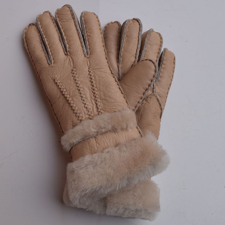 Genuine Sheepskin For Women Winter Warm Casual Patent Leather Riding Gloves_voghion.com