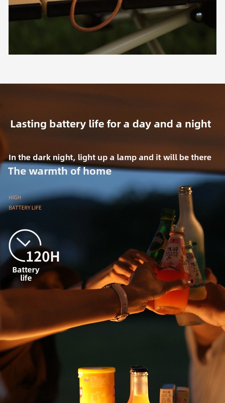 Outdoor Table Lamp Waterproof Camping Rechargeable Tent Canopy Colorful Atmosphere Camp Light_voghion.com