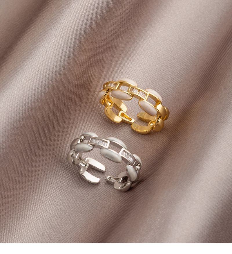 Damenringe Nische leichter Luxus Kreuz Zirkon D Buchstabe Design offener Ring Damen High-End-Temperament Mode personalisierter Zeigefingerring_voghion.com