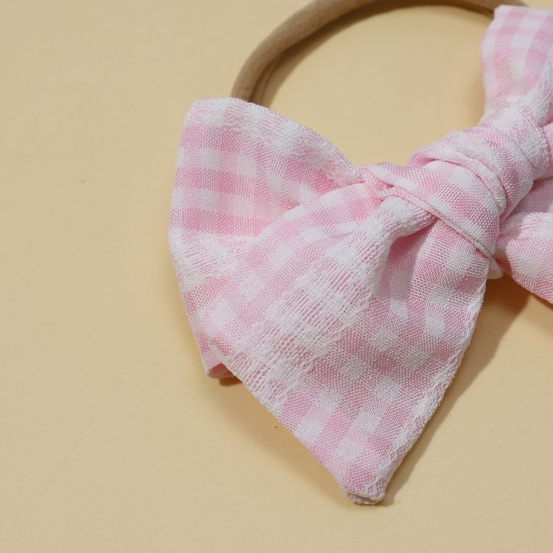 Foreign trade cross-border new children's hair accessories check bow baby fine hair band elastic nylon baby headband wholesale_voghion.com