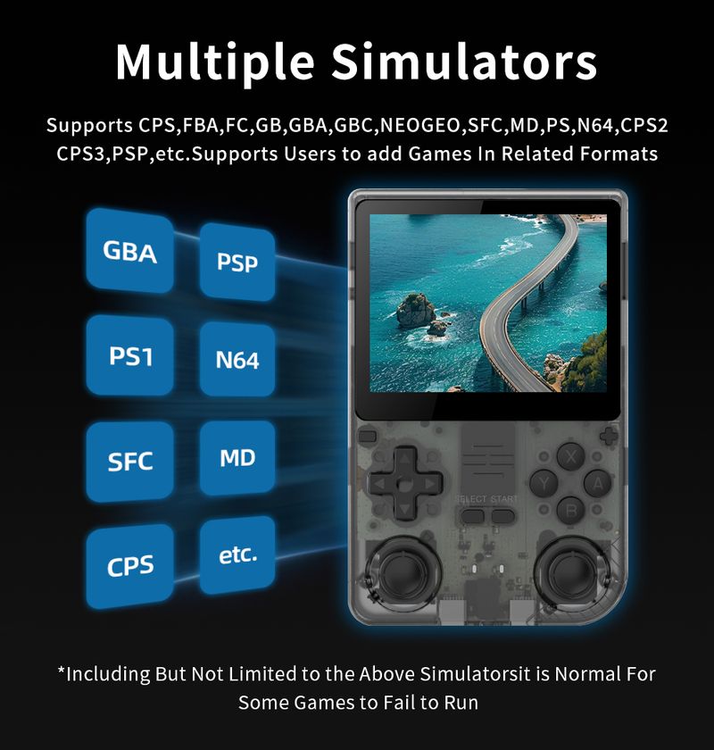 POWKIDDY V20 Video Handheld Game Console A133Plus Chip 5000mAh Lithium Battery Gift Retro Stickers 3.5-Inch IPS HD_voghion.com