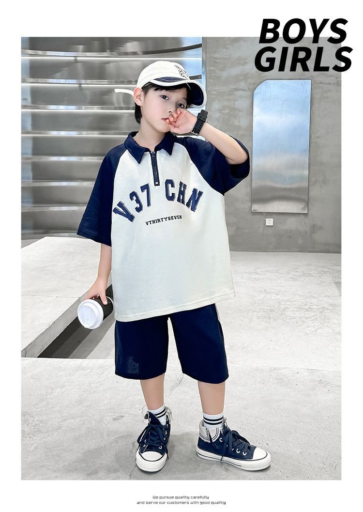 Kids’ Clothing New Style For Middle And Large Children Summer Children's Shorts Two Piece Suit_voghion.com