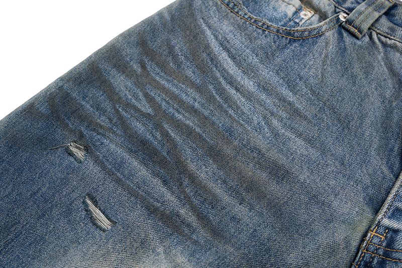 Ausgefranste, Beschädigte Loch-Baggy-Jeans Mit Weitem Bein Für Männer Und Frauen, Streetwear, Lässige Ropa Hombre-Denim-Hose, Übergroße Cargohose_voghion.com
